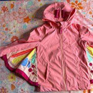Cat & Jack Pink Raincoat with Colorful Patterns